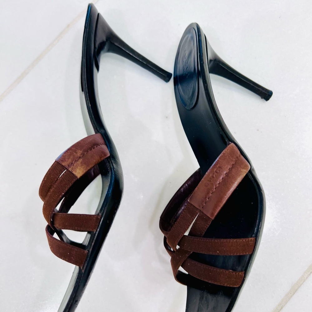 Elegant Gucci Black and Brown Women's Heels